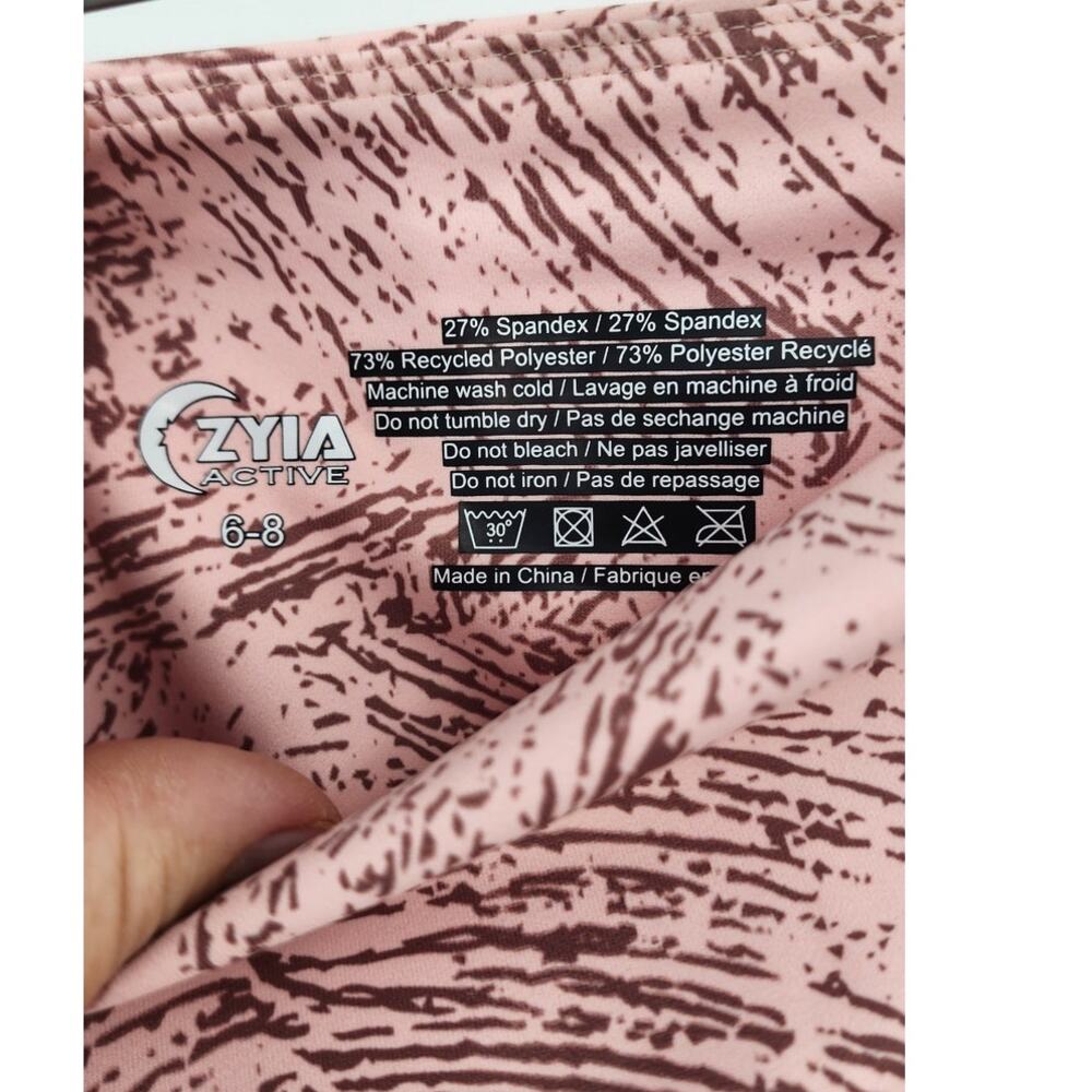Zyia Women's Pink Etching Light N Tight Hi-Rise 7/8 24" Rc Leggings Size 6-8 View 6